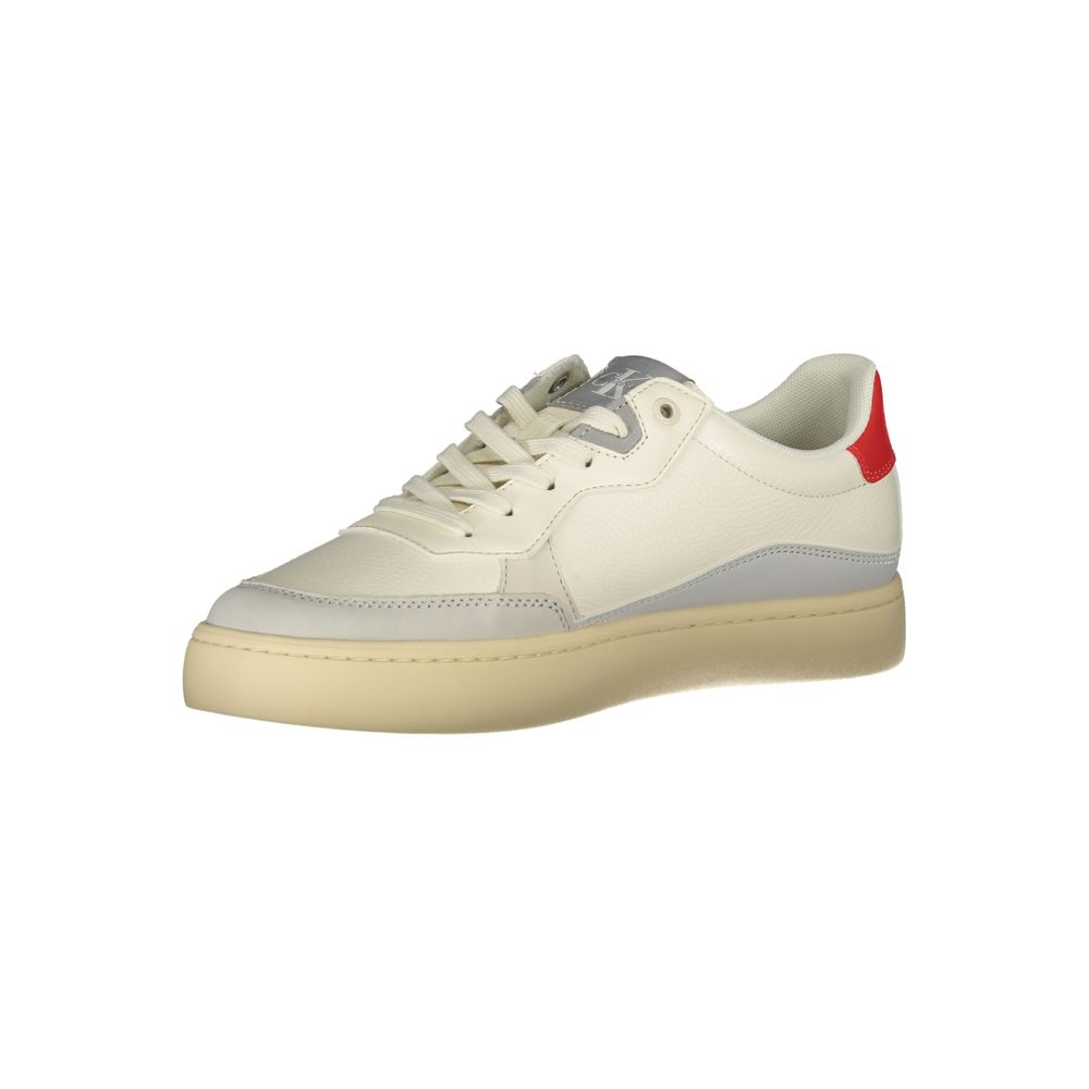 Sneakers by Calvin Klein for men in polyester & rubber white & print features an sumptuous silhouette, showcasing the premium Men's Fashion Polyester & Rubber Sneakers in a sumptuous fashion style that offers a sumptuous finish for refined style.