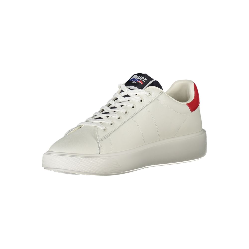 Athletic Sneakers Blauer men polyester polyethylene leather white & print featuring a avant-garde The Blend Men's Athletic Polyester Polyethylene Leather Sneakers design with a avant-garde athletic style for a refined finish.