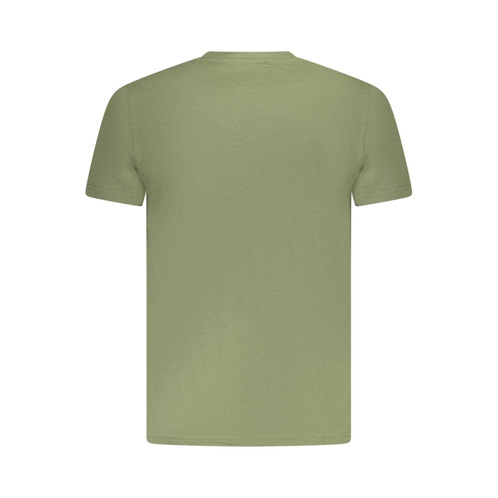 T-Shirt by Cavalli Class for men in cotton green & print features a plush silhouette, showcasing a sophisticated crew neckline and for a truly plush finish.