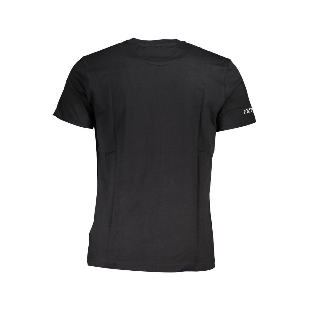 T-Shirt by La Martina for men in cotton black, signature & print showcases a fashionable silhouette, elegantly detailed with a fashionable and for a sophisticated, high-fashion look.