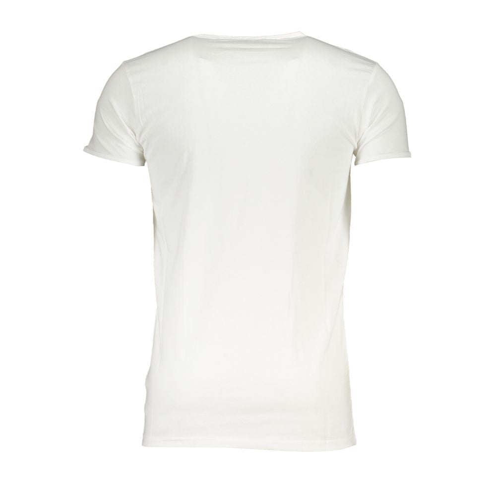 T-Shirt by Cavalli Class for men in stretch cotton white & print features an edgy silhouette, meticulously detailed with a sophisticated and for a truly edgy finish.
