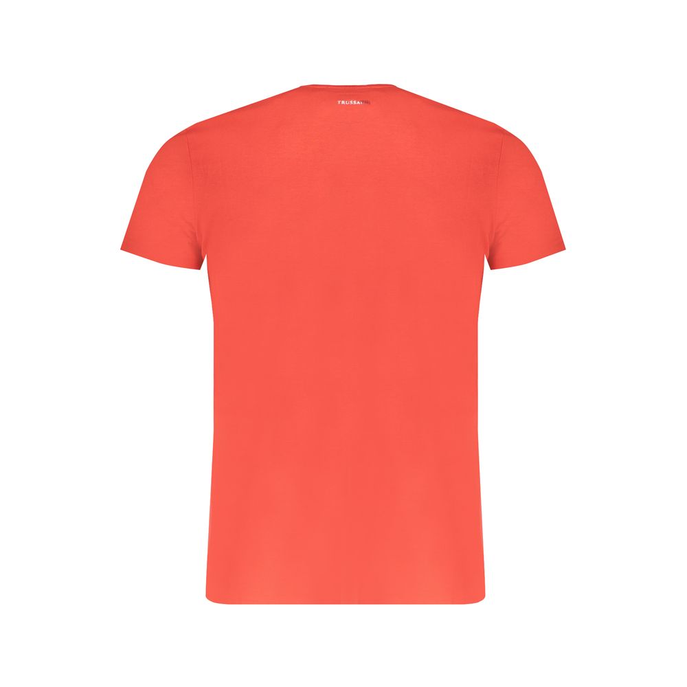 T-Shirt by Trussardi for men in cotton red & print features a plush silhouette, showcasing a sophisticated and for a truly plush finish.