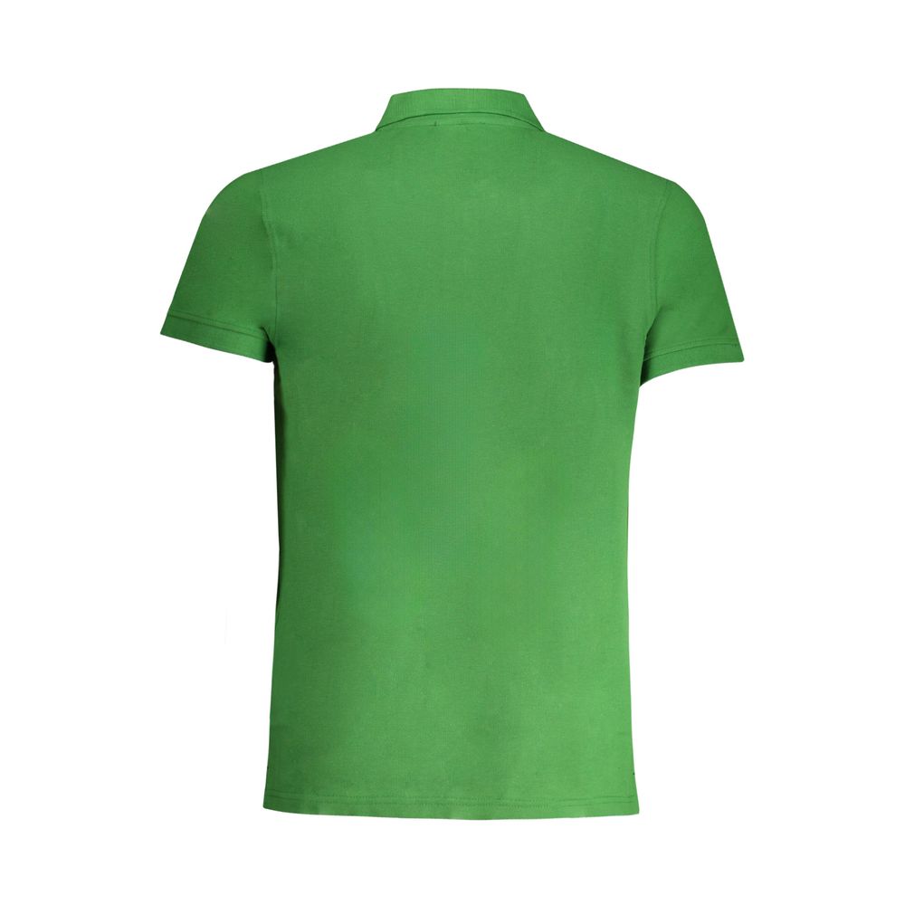 Polo Shirt by Cavalli Class for men in cotton green & print showcases a sharp silhouette, detailed with a refined and sharp for a sophisticated finish.