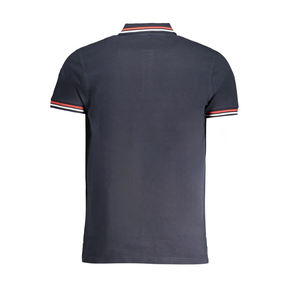 Polo Shirt by Cavalli Class for men in cotton blue & signature presents a sleek silhouette, featuring a refined and for a sleek finish.