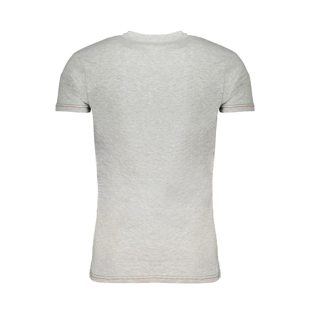 T-Shirt by Aeronautica Militare for men in stretch cotton brown, gray & print features a plush silhouette, showcasing a sophisticated crew neckline and for a truly plush finish.
