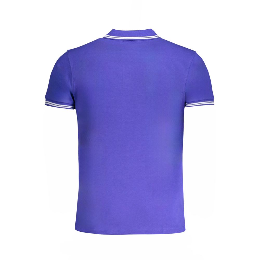 Polo Shirt by Cavalli Class for men in cotton blue presents a crisp silhouette, artfully detailed with a crisp and crisp .