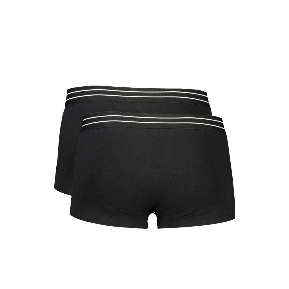 Underwear Boxer Briefs from Cavalli Class for men in stretch cotton canvas black features an ergonomic design from the Men's Stretch Cotton Canvas Underwear Boxer Briefs collection, highlighting a premium fit and tailored cut.