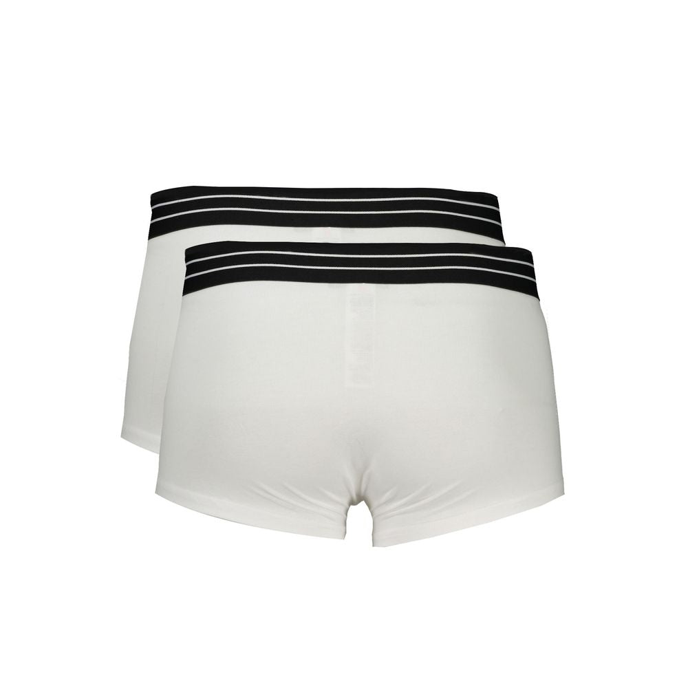 Underwear Boxer Briefs from Cavalli Class for men in stretch cotton white & print features an ergonomic design from the Men's Stretch Cotton Underwear Boxer Briefs collection, highlighting a premium fit and tailored cut.