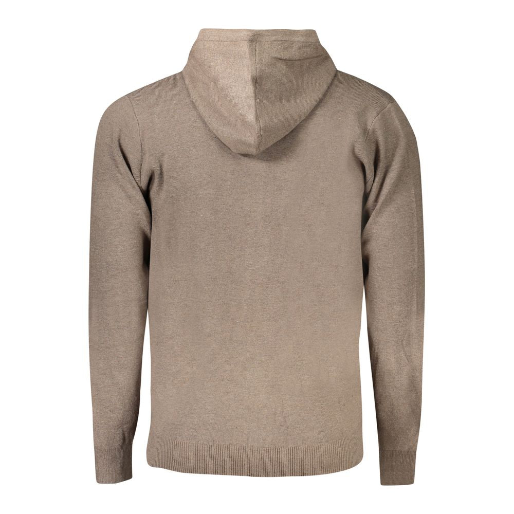 Hooded Cardigan by Norway 1963 for men in viscose polyester & polyamide brown & signature features an crisp silhouette, showcasing a sophisticated hooded neckline and detail for a truly crisp finish.