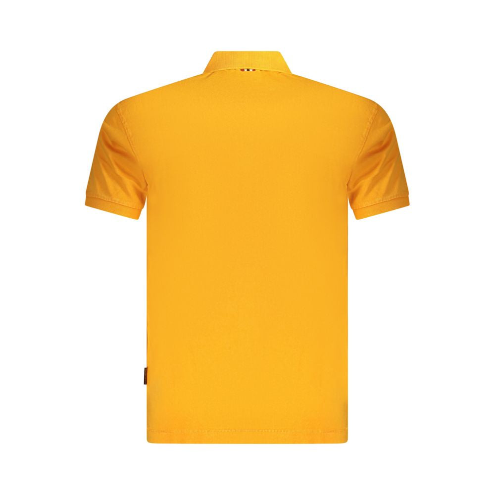 Polo Shirt by Napapijri for men in cotton orange & print presents a sleek silhouette, featuring a refined and for a sleek finish.