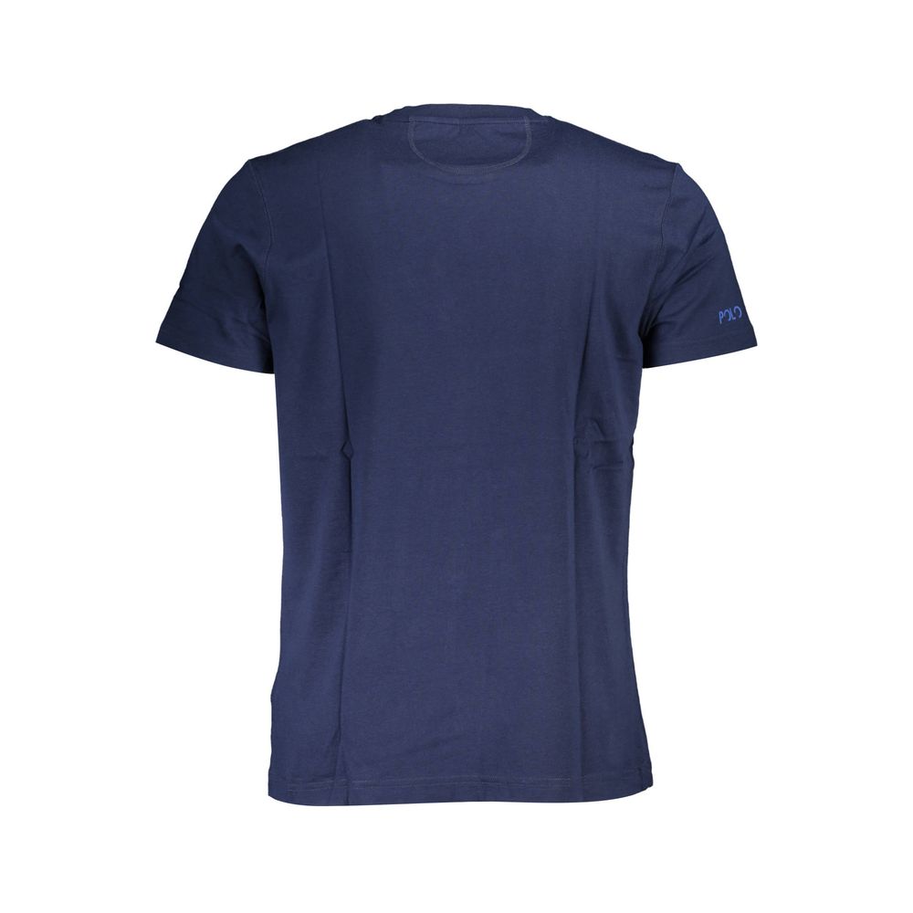 T-Shirt by La Martina for men in cotton blue & print features an on trend silhouette, perfectly showcasing a on trend and crew neckline for an elevated aesthetic.