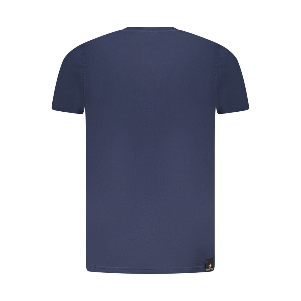 T-Shirt by Accademia Militare for men in cotton blue & print showcases a dramatic silhouette, elegantly detailed with a dramatic crew neckline and for a truly dramatic finish.