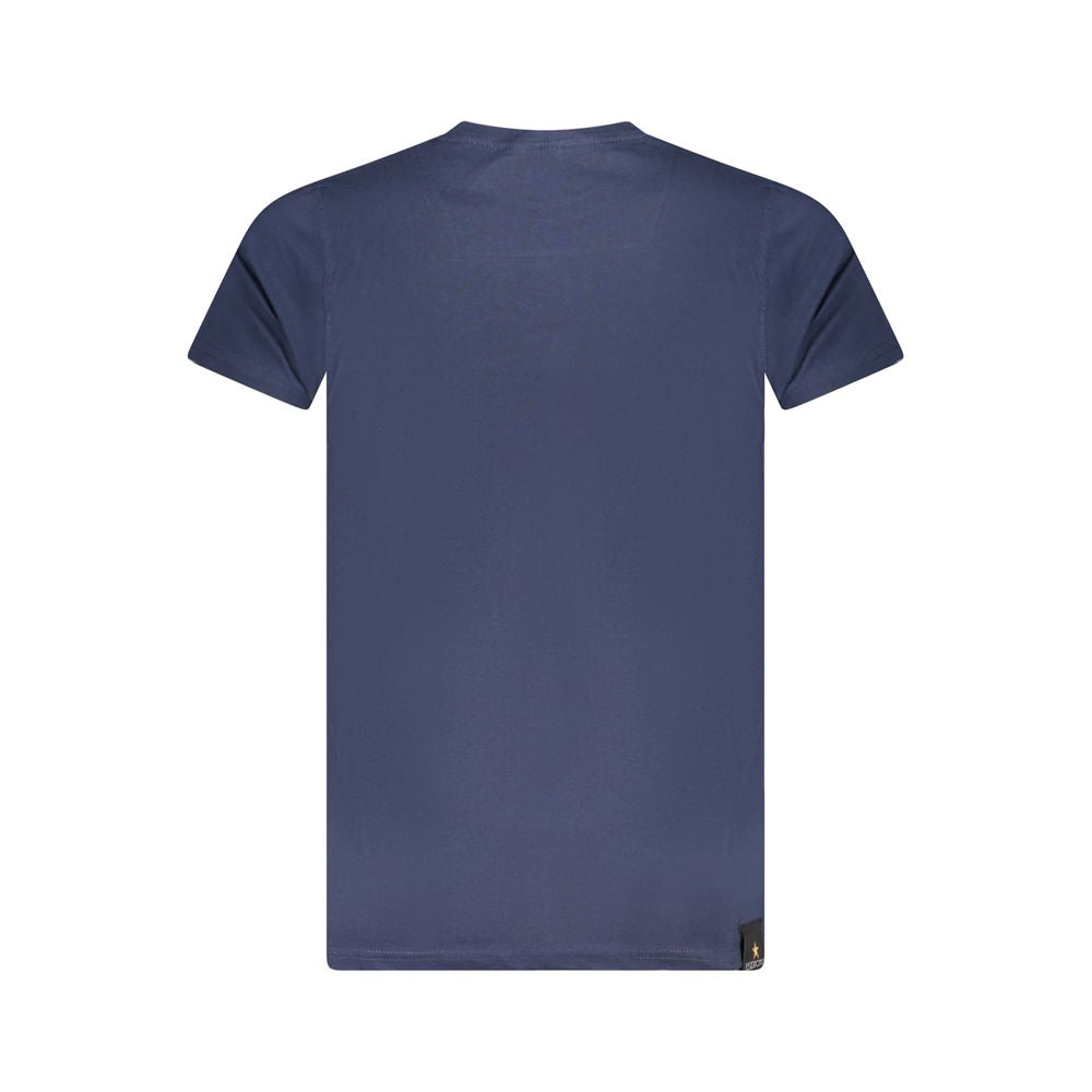 T-Shirt by Accademia Militare for men in cotton blue & print showcases a unassuming silhouette, artfully detailed with a refined and unassuming for a sophisticated, contemporary look.