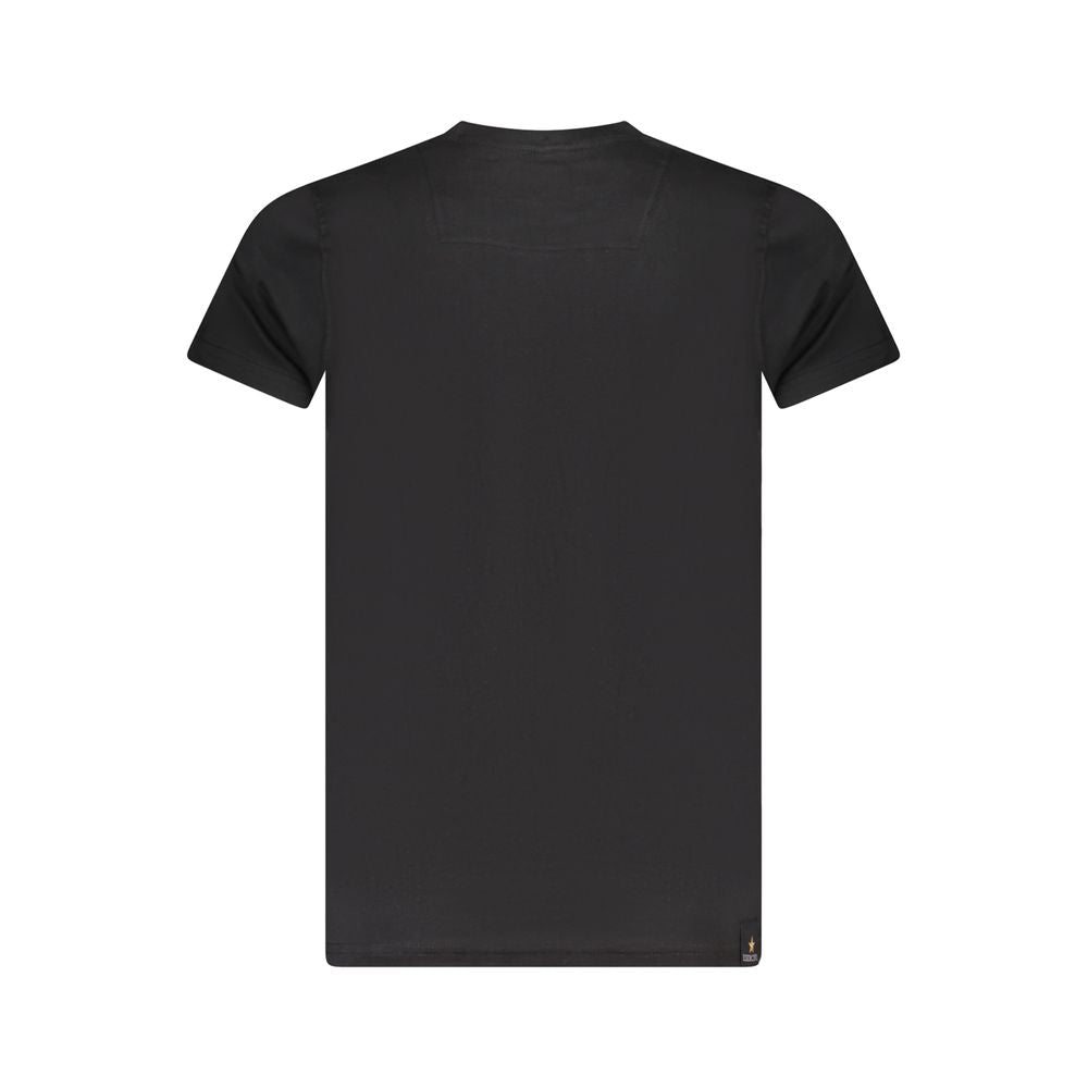 T-Shirt by Accademia Militare for men in cotton black & print showcases a dramatic silhouette, elegantly detailed with a dramatic crew neckline and for a truly dramatic finish.