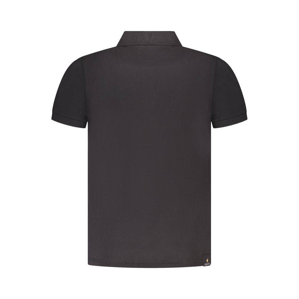 Polo Shirt by Accademia Militare for men in cotton black & print showcases a sharp silhouette, detailed with a refined and sharp for a sophisticated finish.