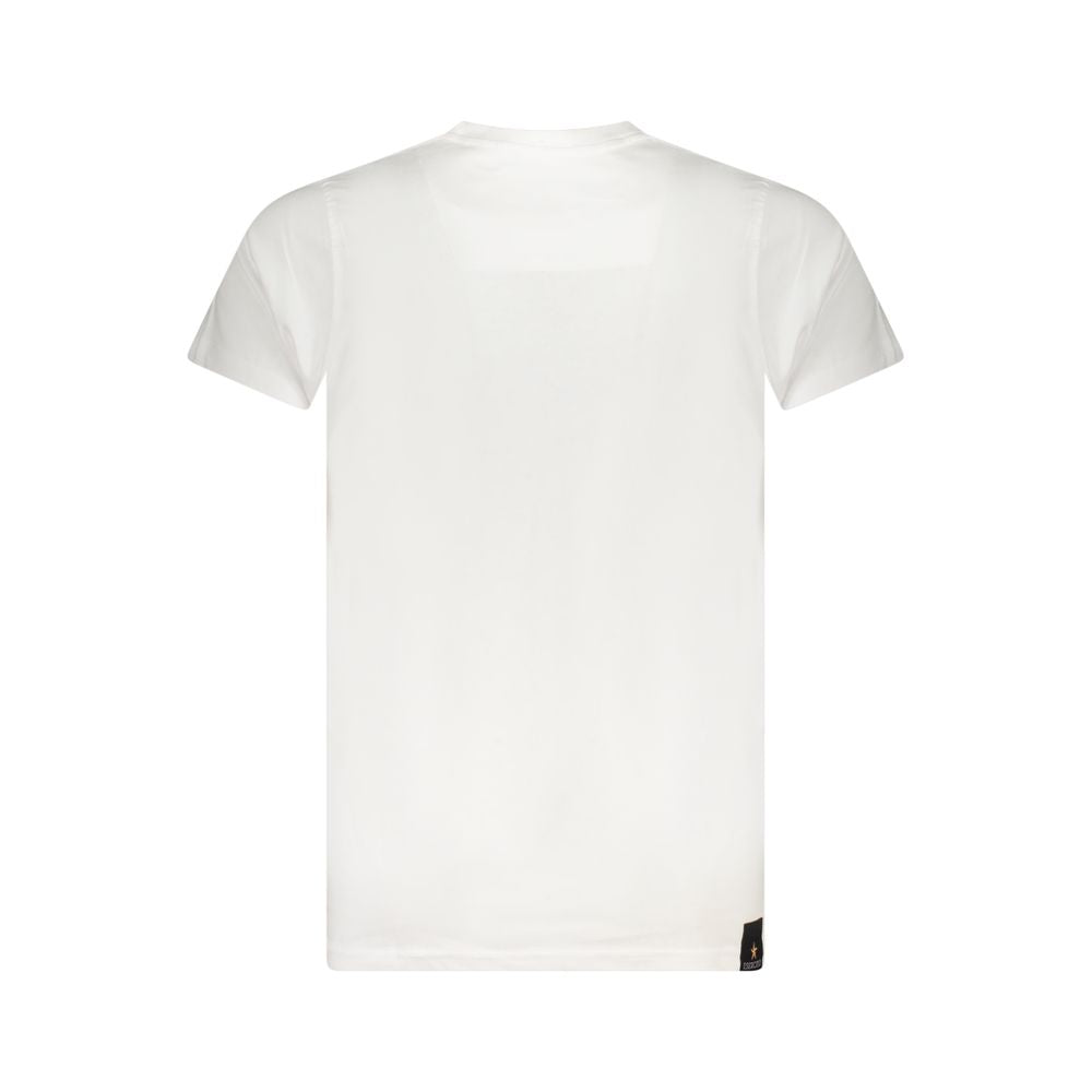 T-Shirt by Accademia Militare for men in cotton white & print features a plush silhouette, showcasing a sophisticated crew neckline and for a truly plush finish.