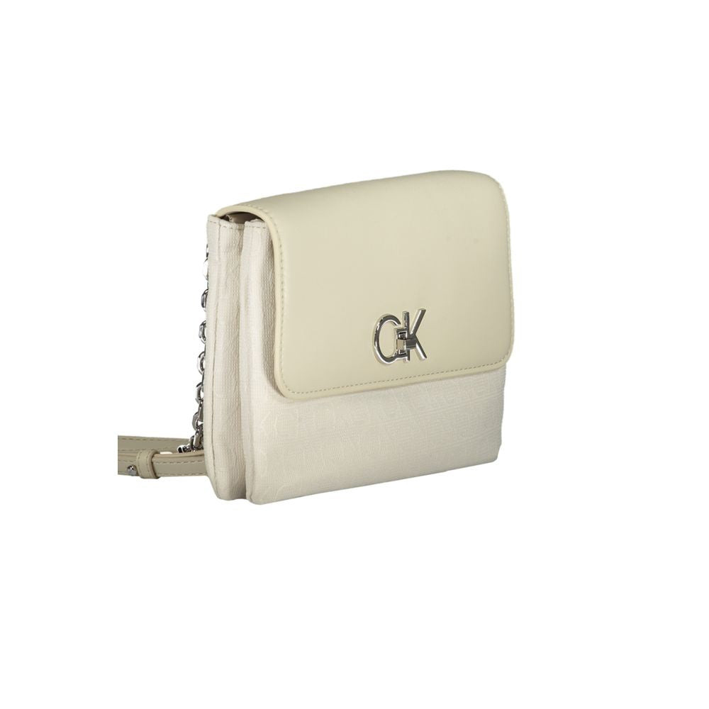Calvin Klein Polyester Crossbody Convertible Handbag - Beige