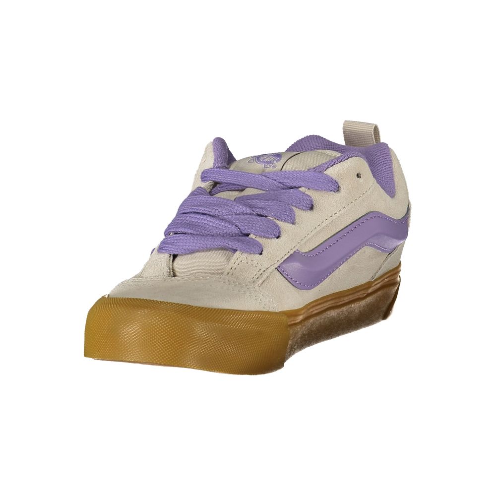 Athletic Sneakers by Vans for women in polyester polyurethane leather gray & signature showcases a architectural silhouette, artfully capturing the essence of the Women's Athletic Polyester Polyurethane Leather Sneakers with its signature architectural athletic style construction.