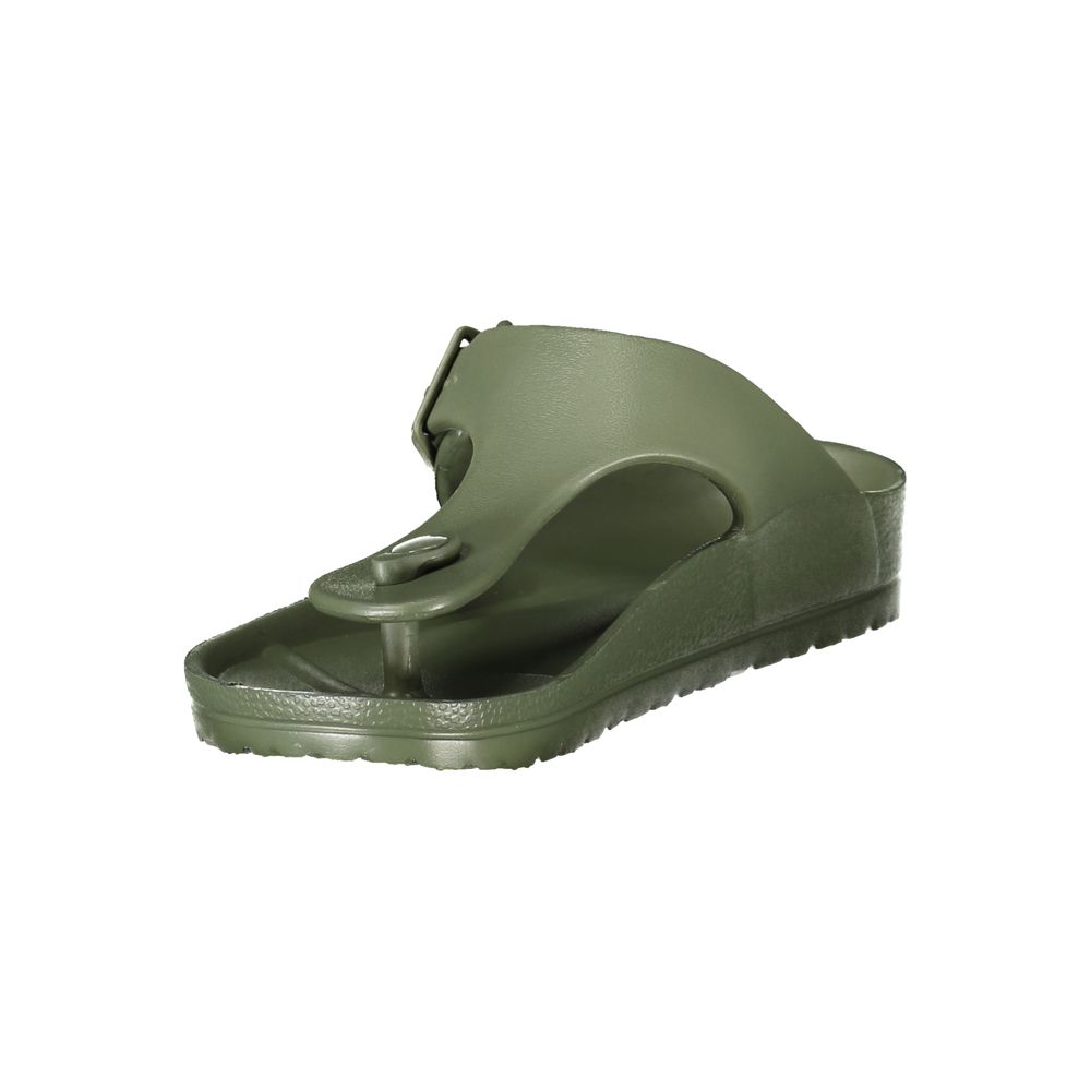 Norway 1963 Men's Plastic Flip-Flop Sandals - Green Print