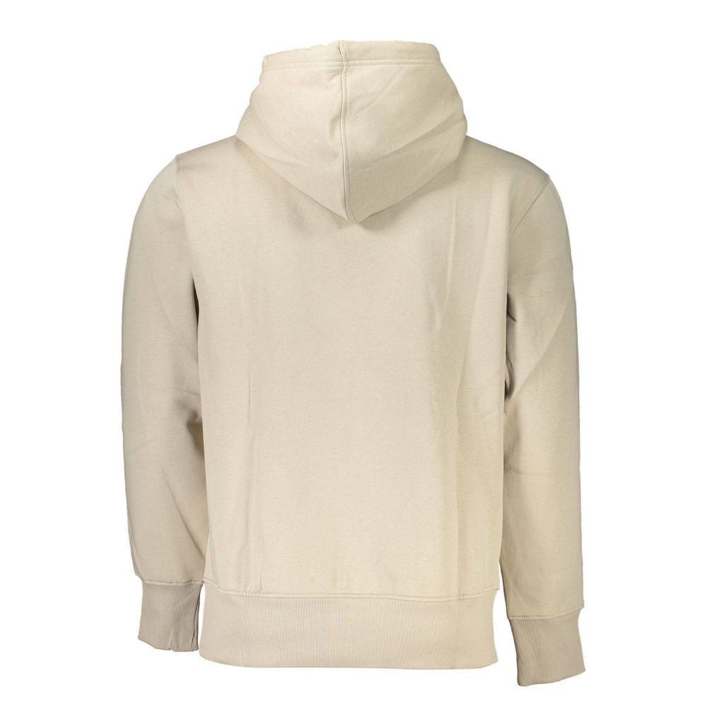 Hooded Sweatshirt Hoodie by Calvin Klein for men in cotton beige features a authentic silhouette, showcasing a sophisticated and authentic detail for a refined finish.