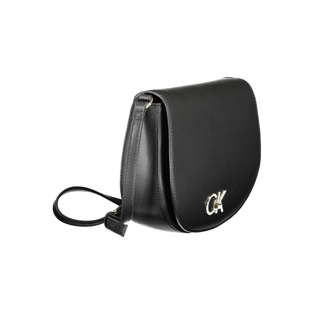 Calvin Klein Black Polyester Leather Effect Shoulder Handbag