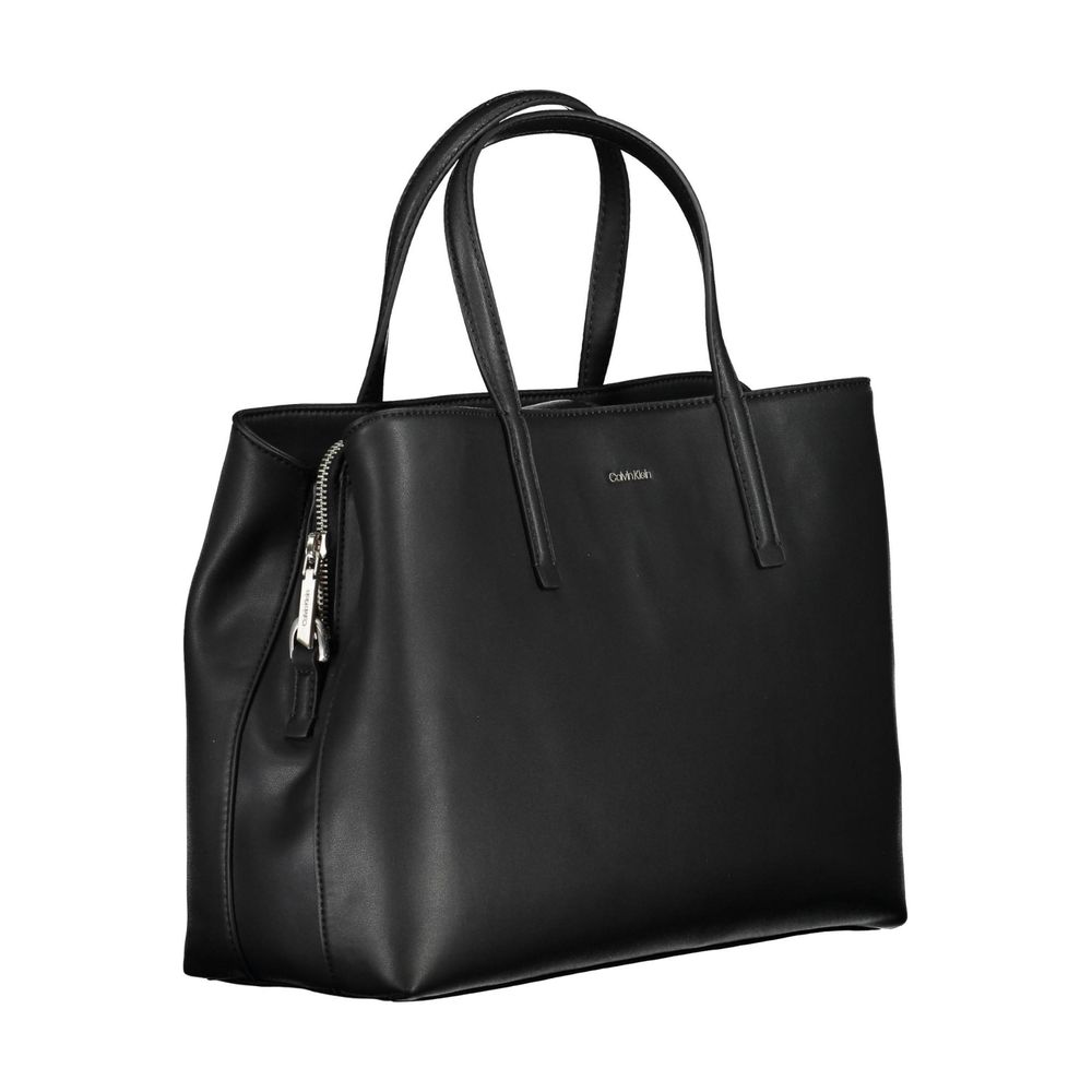 Calvin Klein Black Leather Effect Shopper Handbag