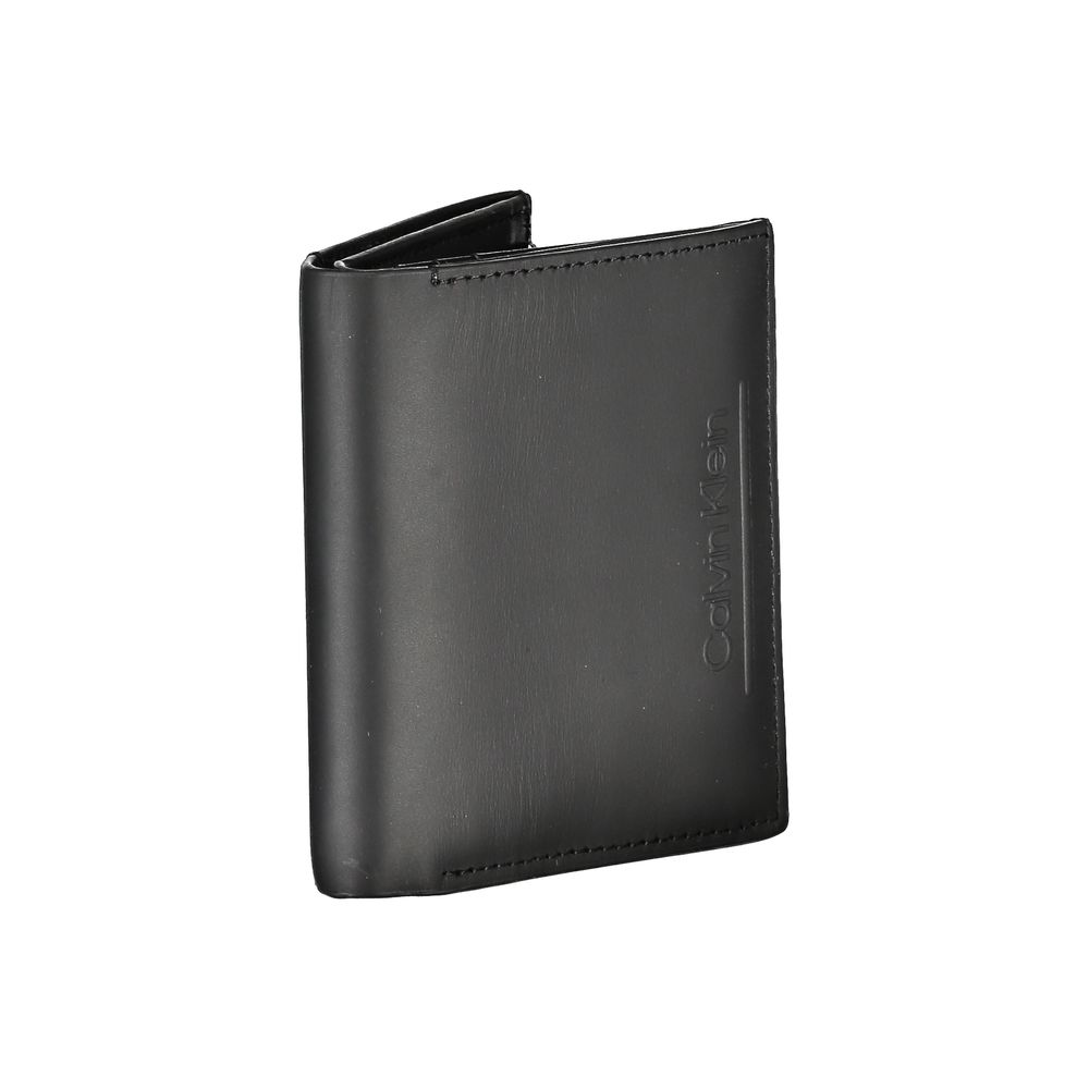 Cardholder Wallet by Calvin Klein for men in leather black showcases a refined silhouette, artfully detailed with the signature style of the Leather Cardholder Wallet and functional card-organization rfid-protection coin-purse.
