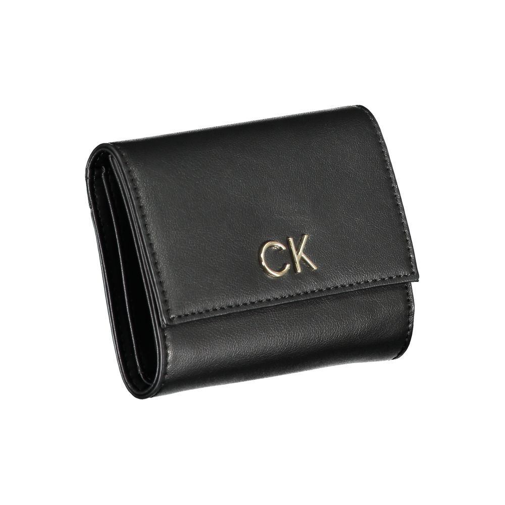 Wallet by Calvin Klein for women in polyester black presents a streamlined silhouette, showcasing the sophisticated design of the Polyester Wallet collection with functional rfid-protection coin-purse.