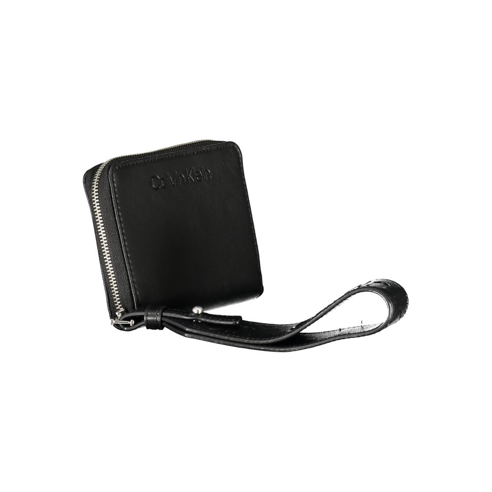 Cardholder Wallet by Calvin Klein for women in polyester black showcases a refined silhouette, artfully capturing the essence of the refined Polyester Cardholder Wallet design with functional card-organization rfid-protection eco-friendly coin-purse.