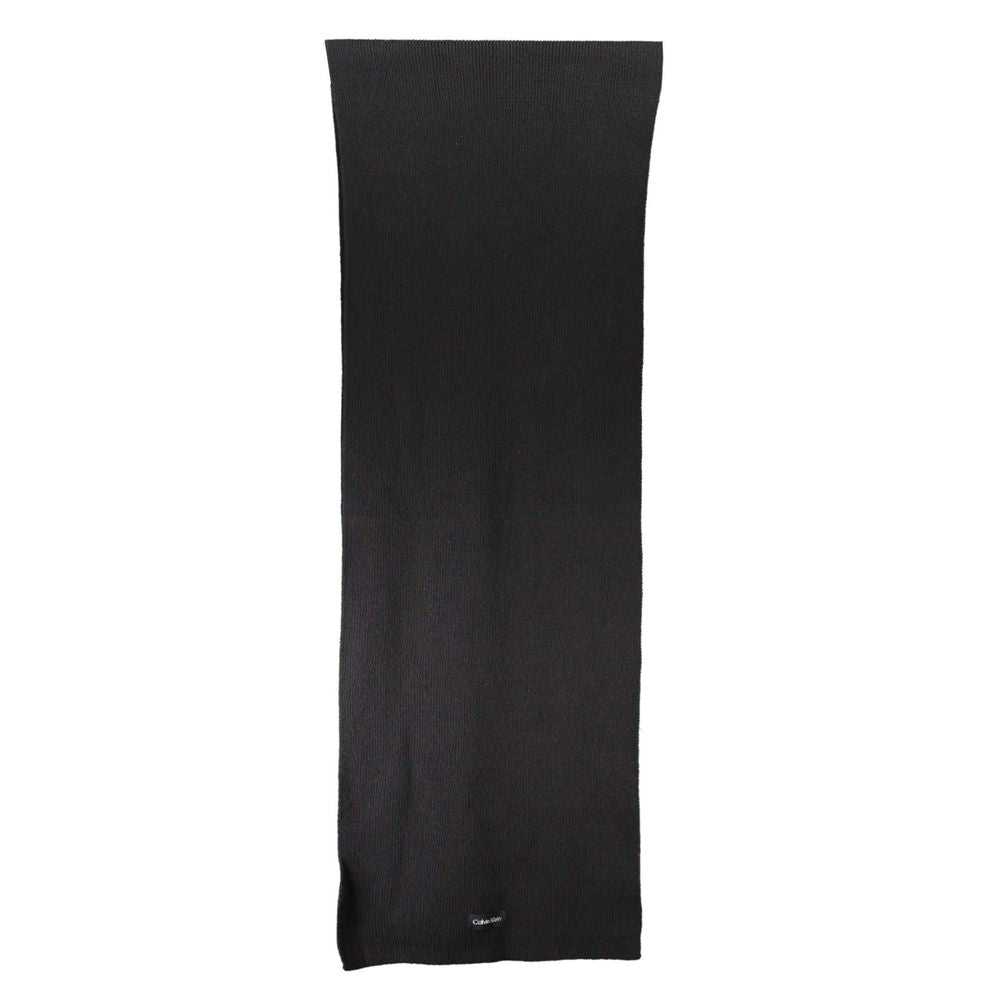 Scarf by Calvin Klein for women in cotton black showcases a ethereal silhouette, artfully capturing the essence of the ethereal Cotton Scarf design for a sophisticated look.