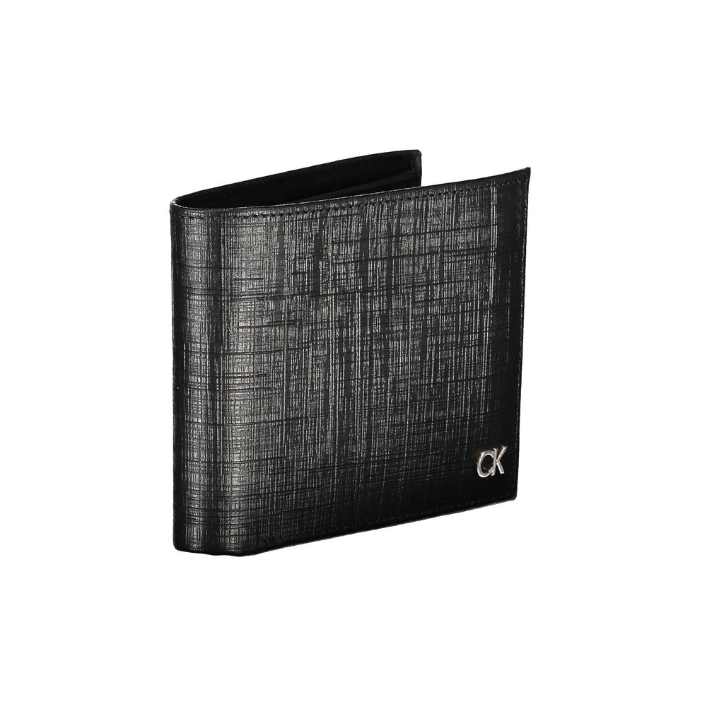 Cardholder Wallet by Calvin Klein for men in leather black showcases a discerning silhouette, artfully capturing the essence of Leather Cardholder Wallet with its functional card-organization rfid-protection coin-purse.