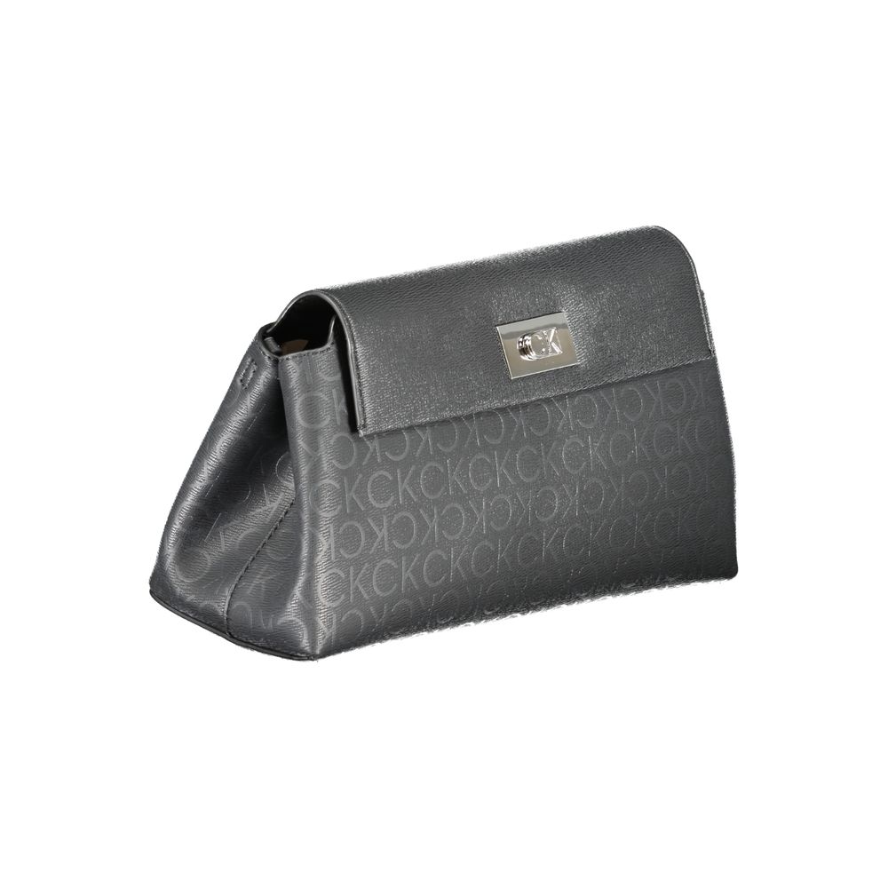 Calvin Klein Black Polyester CK Embossed Handbag