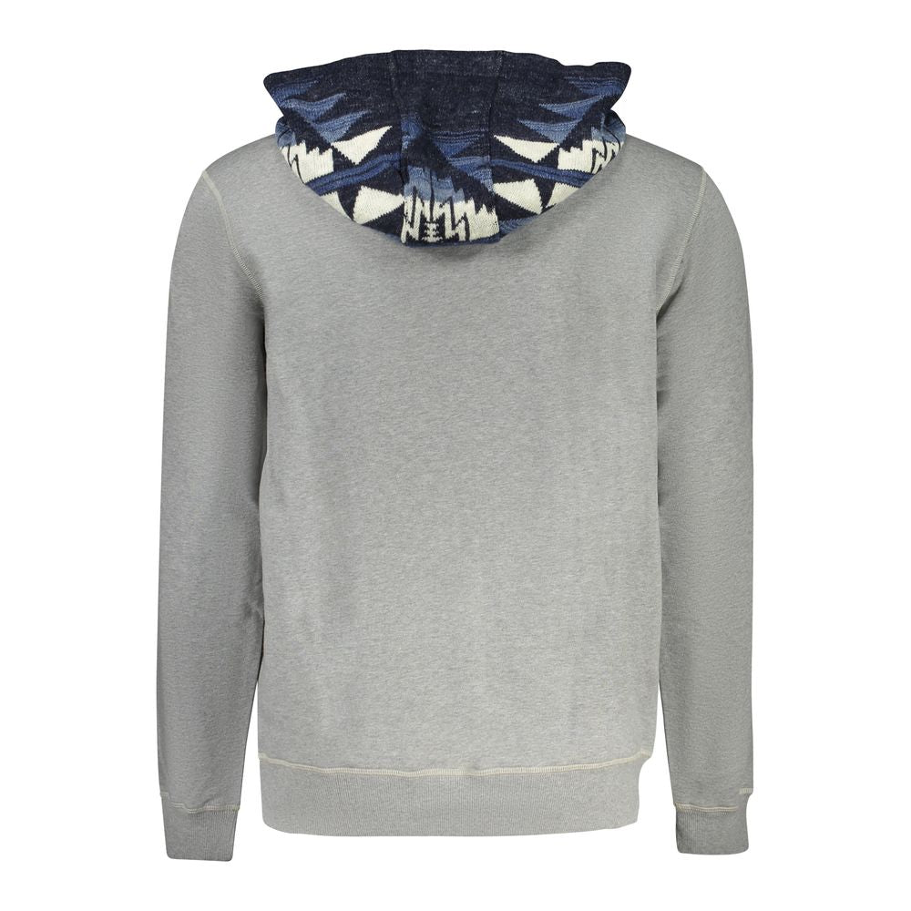 Hooded Sweatshirt Hoodie by Guess Jeans for men in cotton gray & print features a edgy silhouette, detailed with a edgy and for a refined finish.