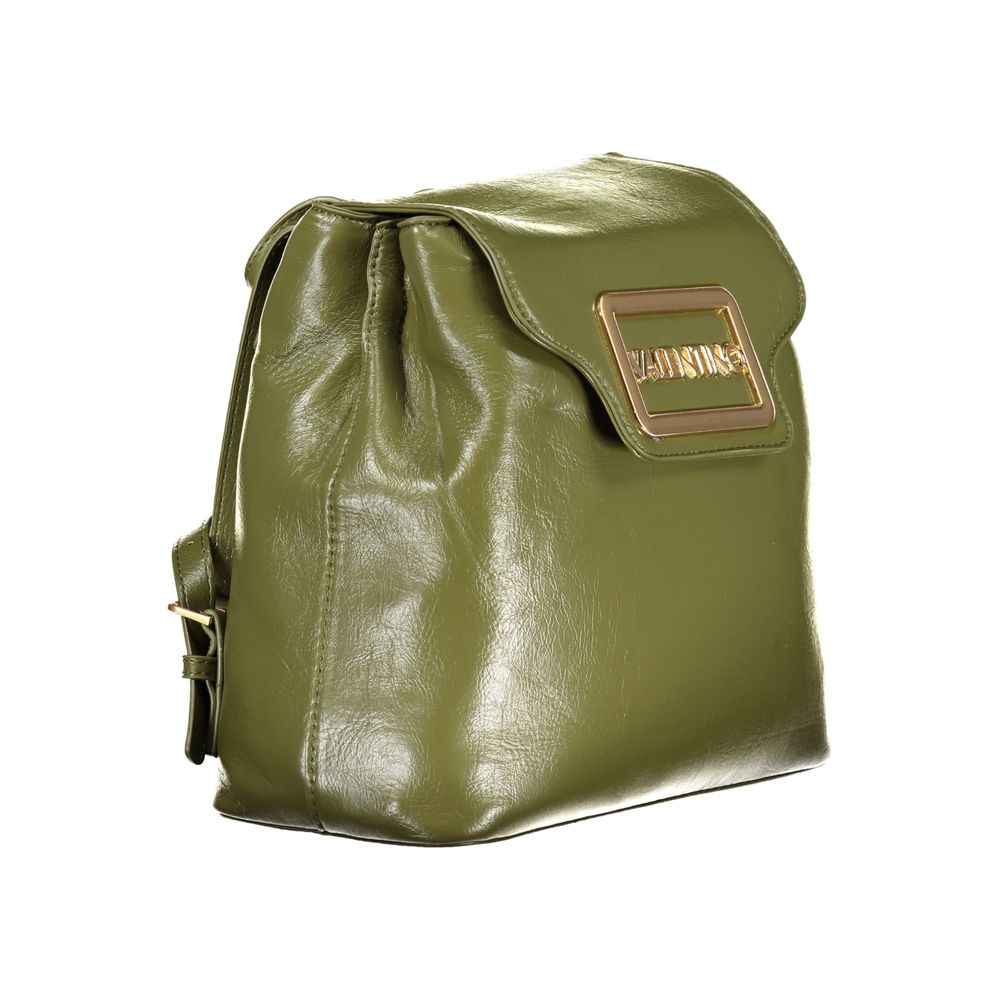 Backpack by Mario Valentino for women in polyethylene faux leather green showcases a stately Polyethylene Faux Leather Backpack design, featuring a secure zipper with stately built-in-compartments, external-pockets & internal-pockets and versatile handle, backpack-strap & adjustable-strap.