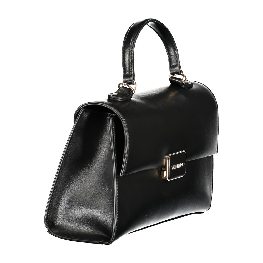 Handbag by Mario Valentino for women in polyethylene black features a refined silhouette, showcasing a secure snap, organized built-in-compartments & internal-pockets, and versatile shoulder-strap, adjustable-strap & handle for a refined finish.