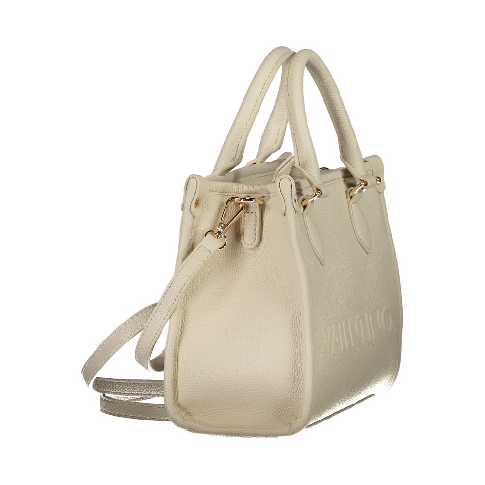 Handbag by Mario Valentino for women in polyethylene beige features an refined silhouette, showcasing a secure zipper, ample internal-pockets, and versatile shoulder-strap, handle & adjustable-strap for a sophisticated refined aesthetic.