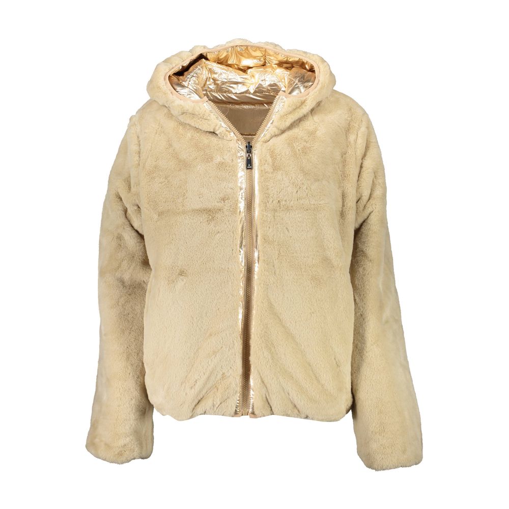 U.S. POLO ASSN. Women's Reversible Nylon Hooded Jacket - Gold