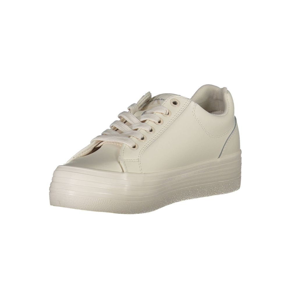 Calvin Klein Women's Fashion Polyester Sneakers - White