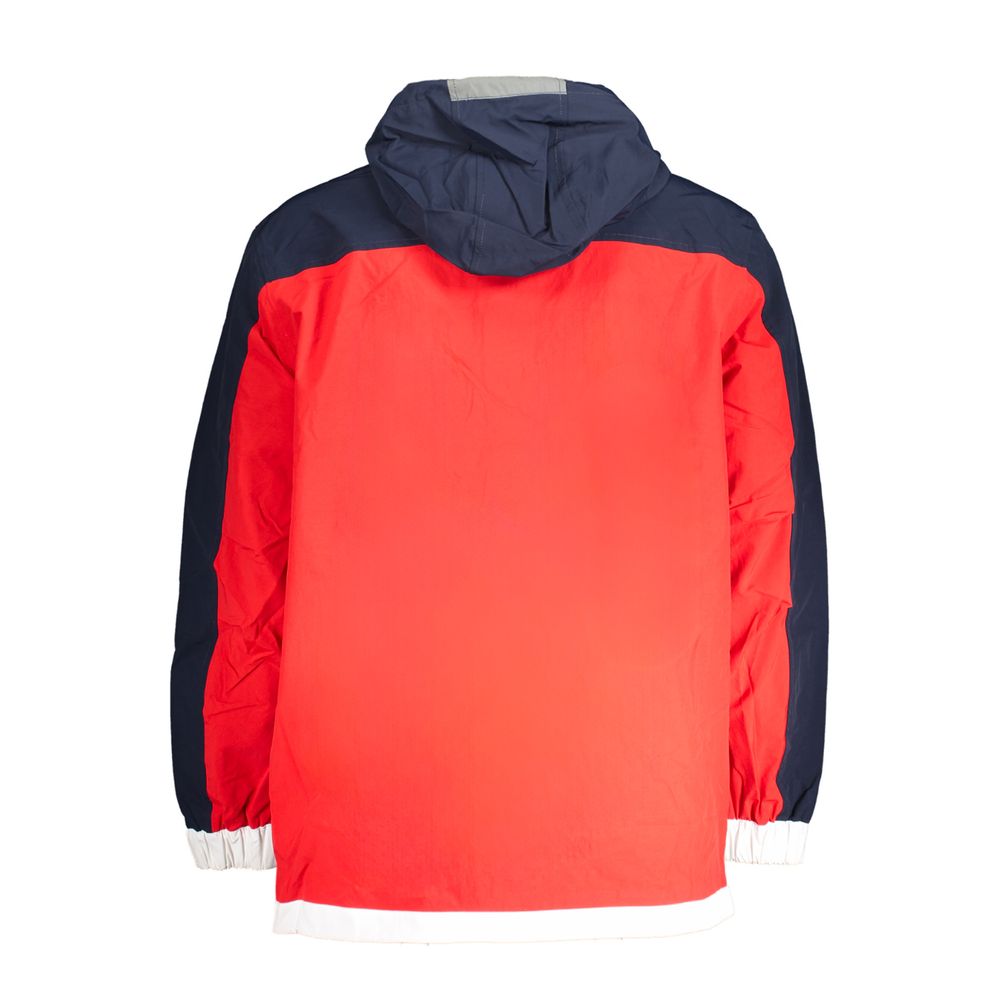 Hooded Jacket by Tommy Hilfiger for men in nylon blue showcases a enveloping silhouette, artfully detailed with a enveloping and premium pockets & hooded for a truly enveloping finish.