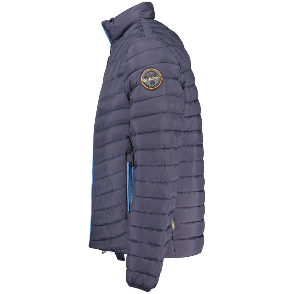Jacket by Napapijri for men in polyamide blue presents a authentic silhouette, artfully detailed with a authentic and functional pockets for a premium authentic finish.