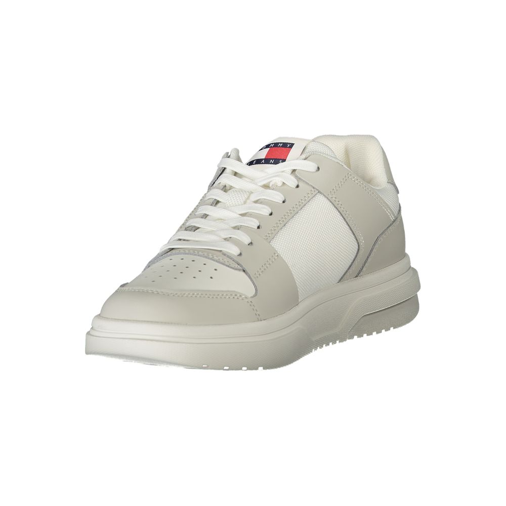 Sneakers by Tommy Hilfiger for women in polyester gray, white & print features an opulent silhouette from the Women's Fashion Polyester Sneakers collection, showcasing a signature fashion style with an opulent finish.