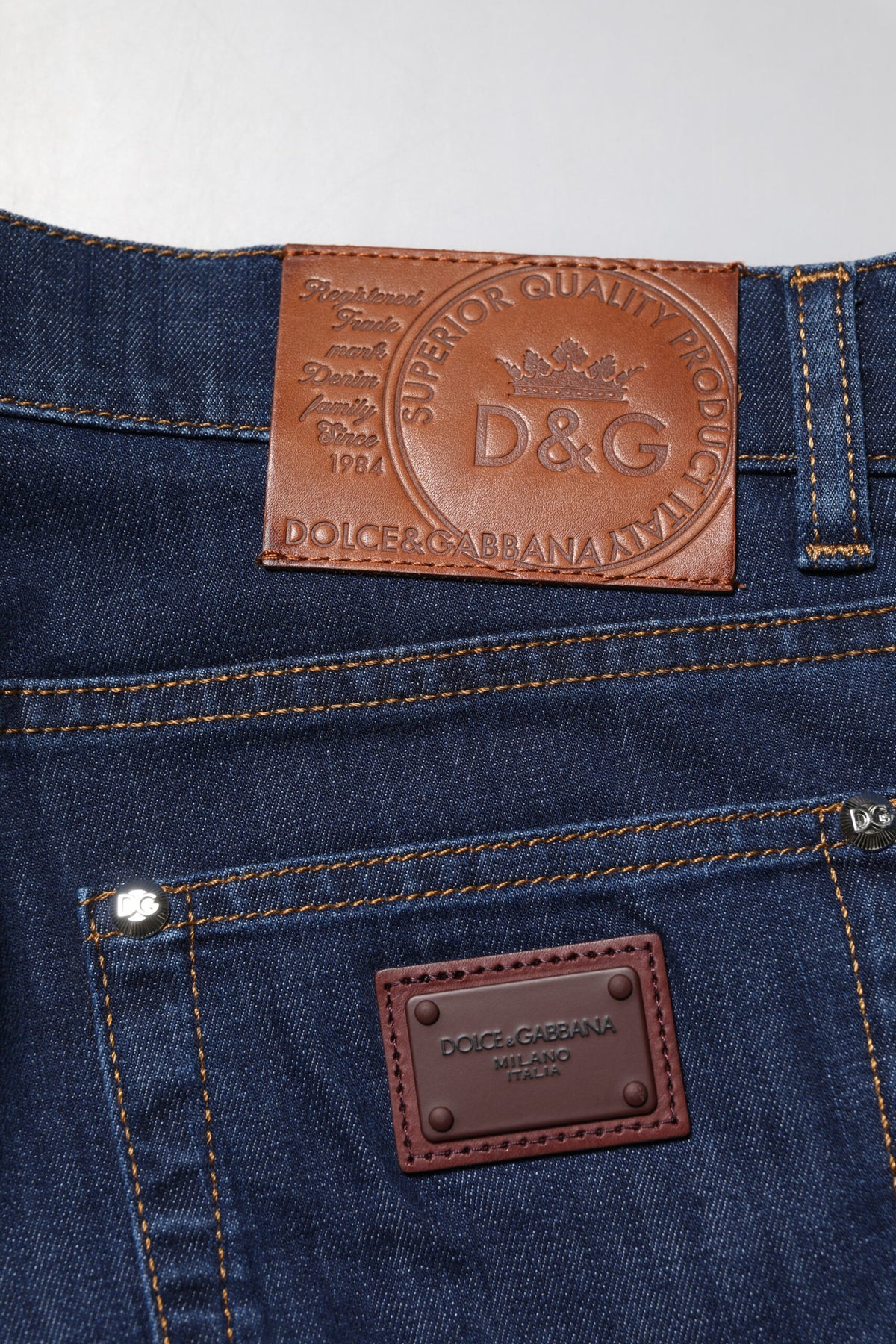 Jeans by Dolce & Gabbana for men in blue presents a tailored silhouette, showcasing a tailored skinny and long cut with a refined for a truly tailored aesthetic.
