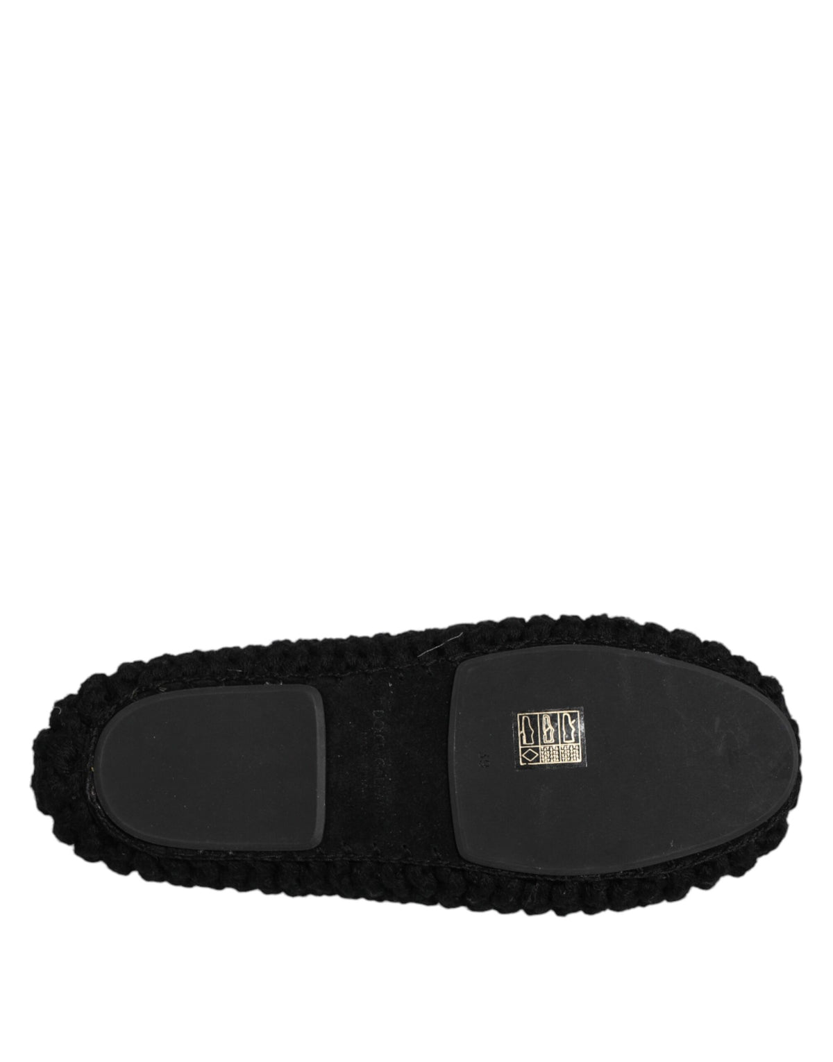 Dolce & Gabbana Women's Leather & Wool Ballet Flat Shoes - Black