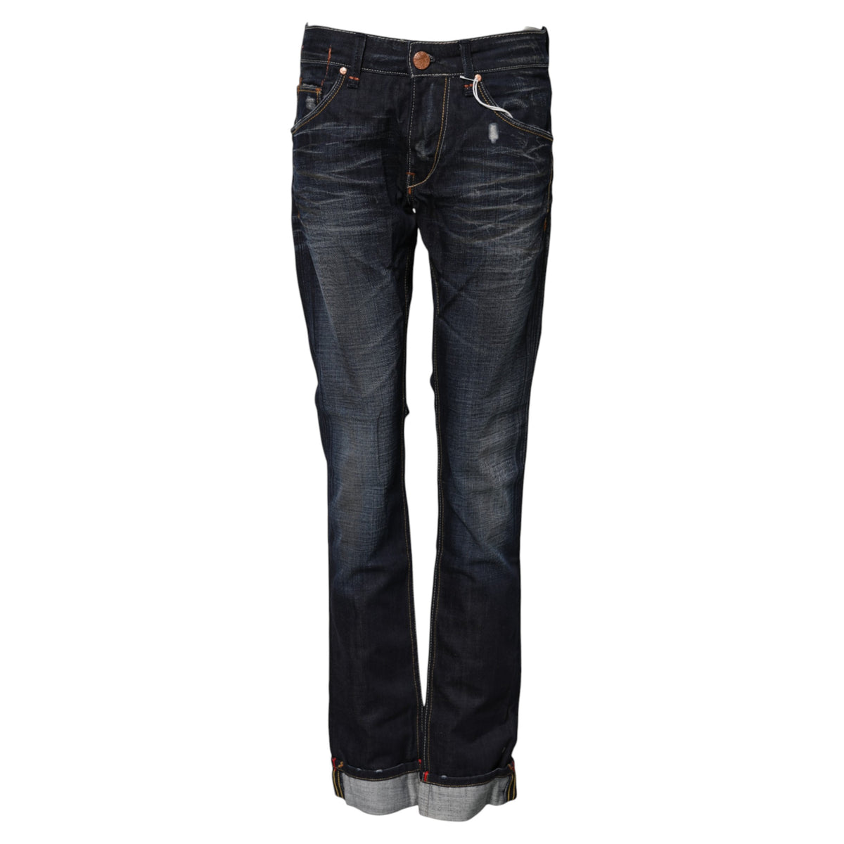 Acht Women's Flared Mid Rise Denim Cotton Jeans - Blue