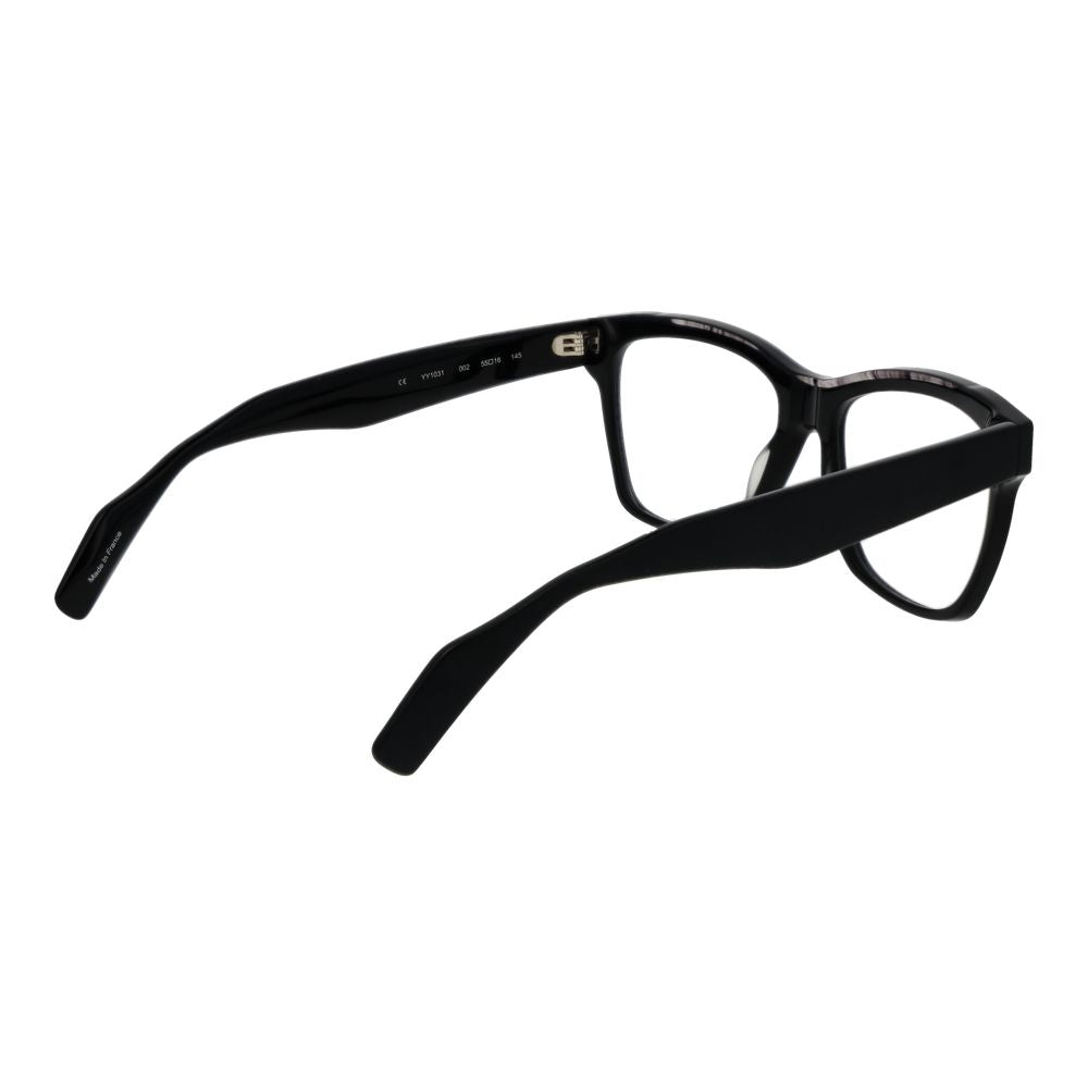 Yohji Yamamoto Unisex Rectangle Full-Rim Acetate Eyeglasses Frames - Black