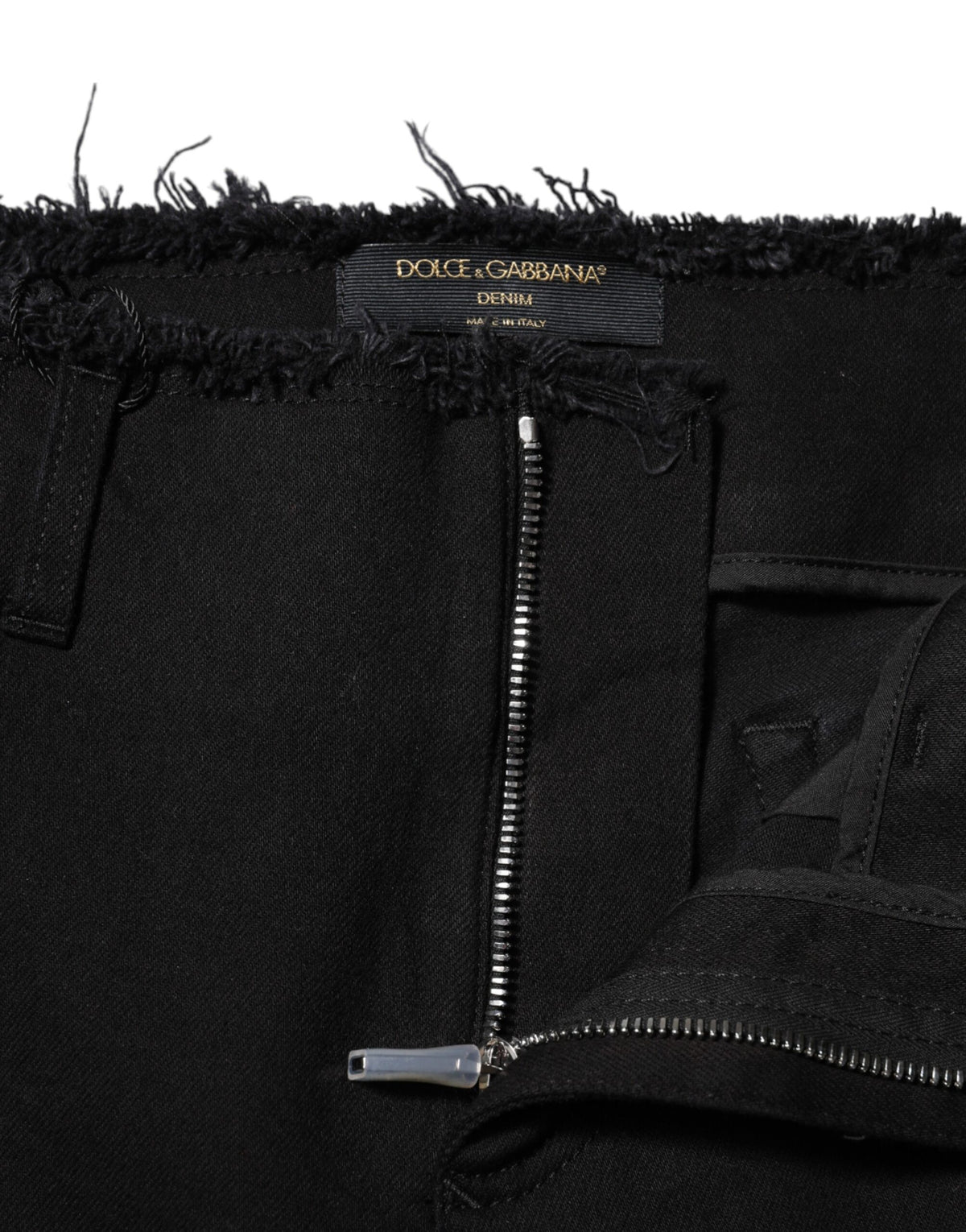 Dolce & Gabbana Women's Flared Mid Rise Denim Cotton Jeans - Black