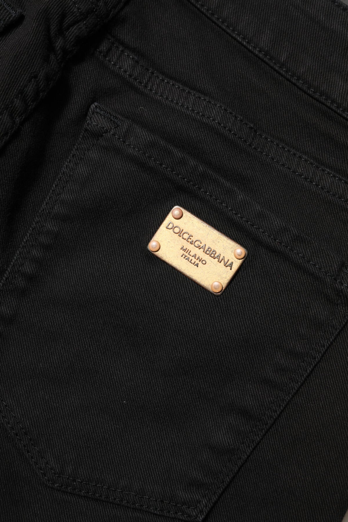 Dolce & Gabbana Women's Skinny Mid Rise Stretch Denim Cotton Jeans - Black