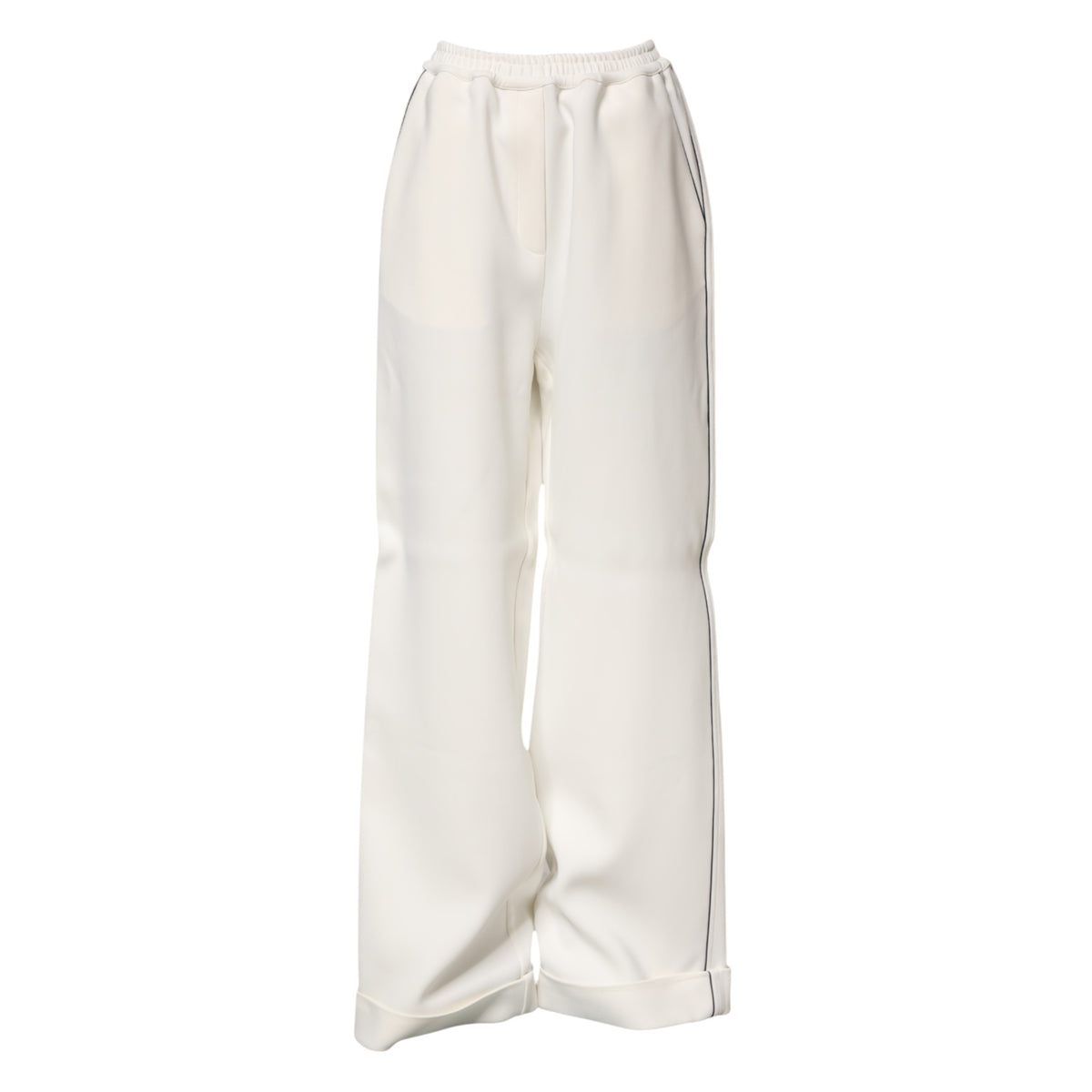Dolce & Gabbana Women's Regular Fit Wide Mid Rise Stretch Viscose Jeans - White