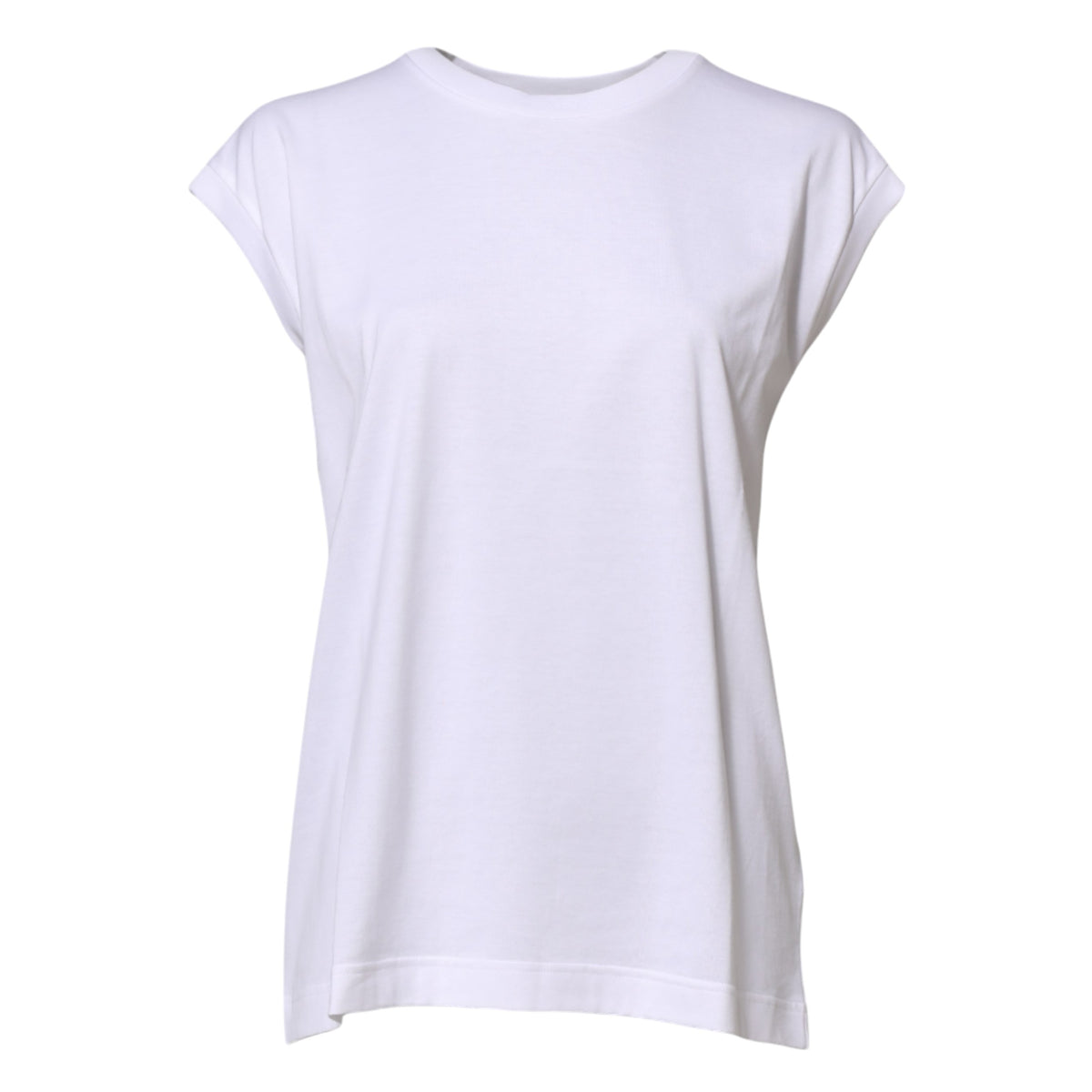Dolce & Gabbana Women's Sleeveless Crew Neck Cotton T-Shirt - White