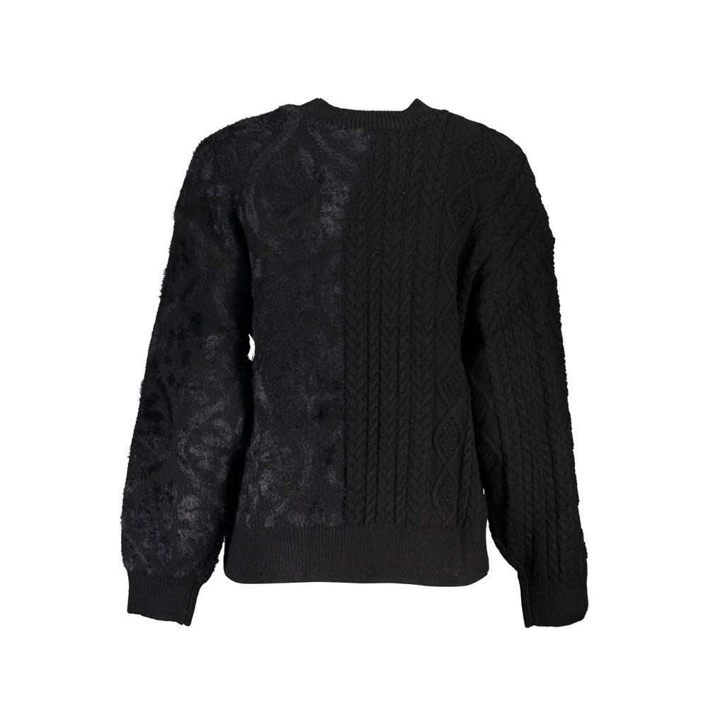 Sweater by Desigual for women in cotton black & signature showcases a downtown chic silhouette, artfully finished with a downtown chic and for a sophisticated, high-end look.